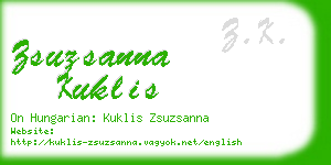 zsuzsanna kuklis business card